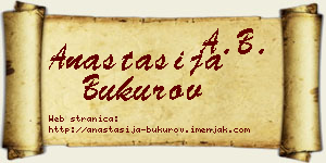 Anastasija Bukurov vizit kartica